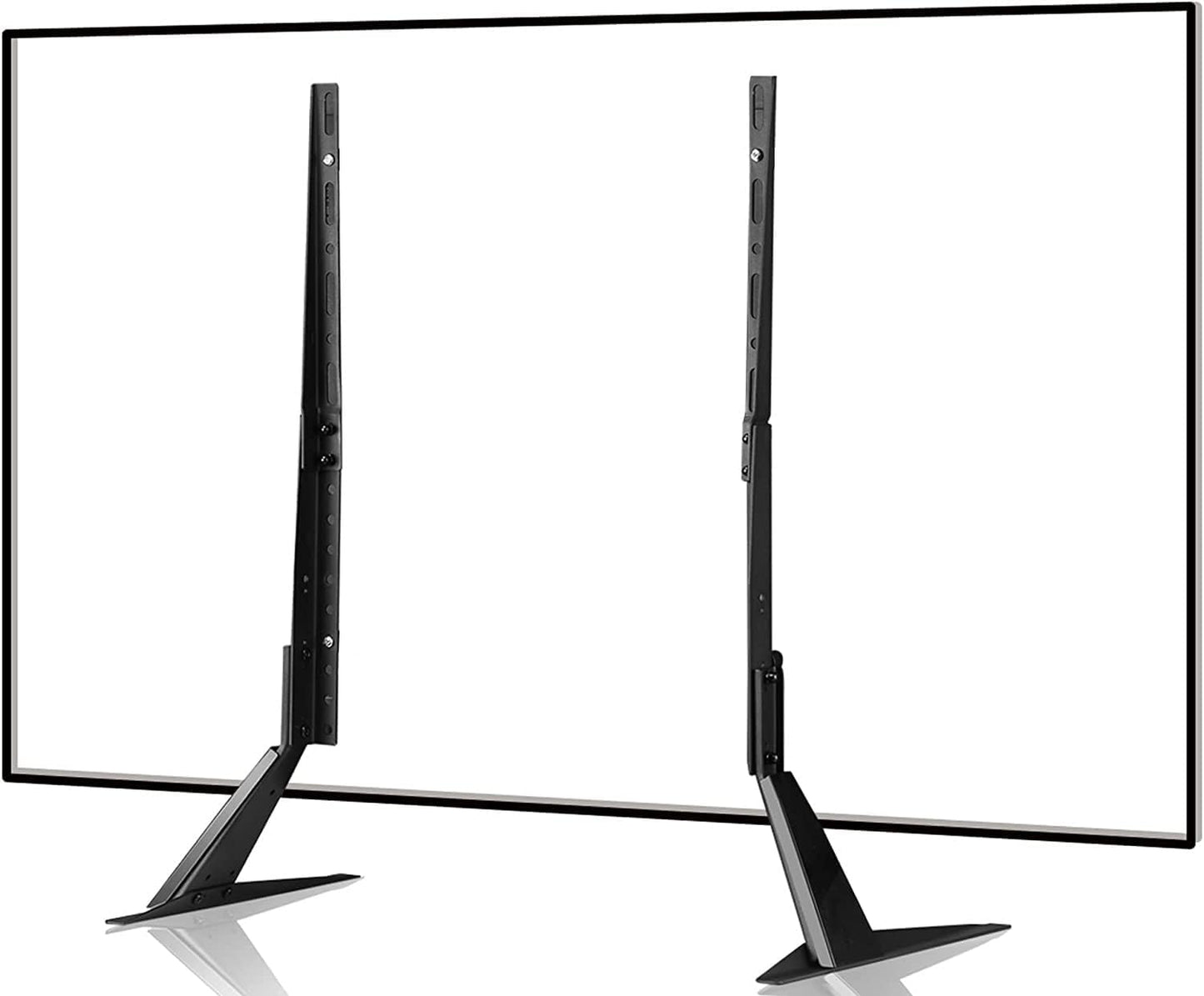 Suptek Universal TV Stands, Table Top TV Stand, Pedestal TV Stand for Most 17"-55" Screens, Height Adjustable TV Base Stand with Tempered Glass Base and Wire Management, Hold up to 40kg, VESA 75/400mm - PuriLite