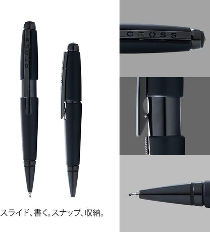 Cross Edge Matte Black Lacquer Gel Rollerball Pen - PuriLite