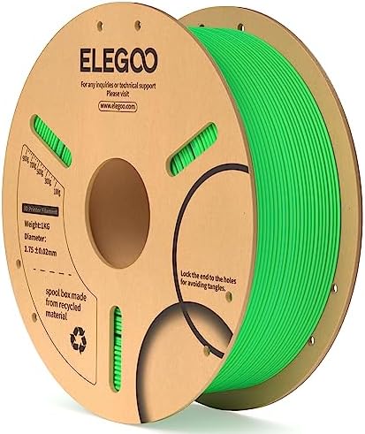 ELEGOO PLA Filament 1.75mm Black 1KG,3D Printer Filament Dimensional Accuracy +/- 0.02mm,1kg Cardboard Spool(2.2lbs) 3D Printing Filament Fits for Most FDM 3D Printers - PuriLite
