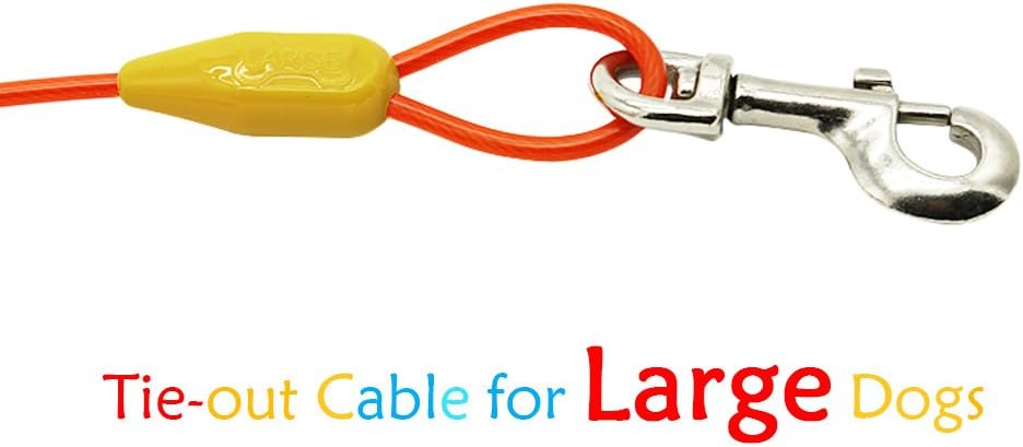 Petest 25ft Reflective Tie-Out Cable for Small Dogs Up to 35 Pounds - PuriLite