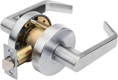 Dynasty Hardware AUG-00-26D Grade 2 Commercial Duty Office Door Keyed Lever Lockset, ADA, Satin Chrome Finish - PuriLite