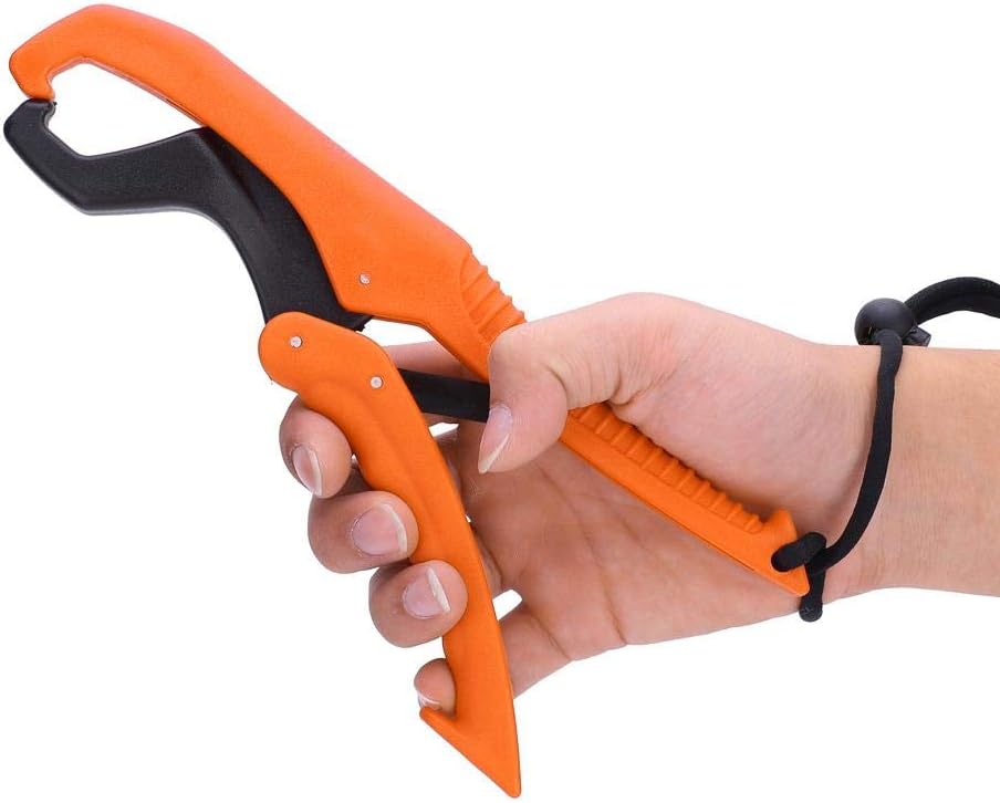 ABS Plastic Floating Fish Grip Zinc Alloy Fish Lip Gripper with Wrist Strip for Catching Fish No Hurt Auxiliary - PuriLite