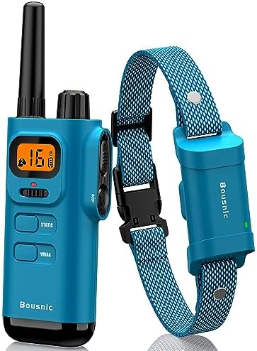 Bousnic Dog Shock Collar with Remote - [New Edition] 4000FT Dog Training Collar for Large Medium Small Dogs (8-120lbs) Waterproof Rechargeable E Collar with Beep, Vibration, Safe Shock (Grey) - PuriLite