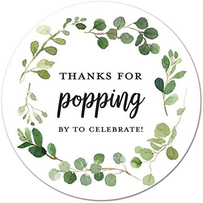 40 Thanks for Popping by! Popcorn Favor Stickers (Gold on White) - PuriLite