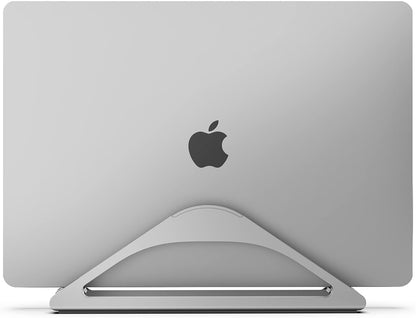 HumanCentric Vertical Laptop Stand for Desk – Automatic Adjustable Upright Laptop Dock, Space Gray Aluminum Holder - PuriLite