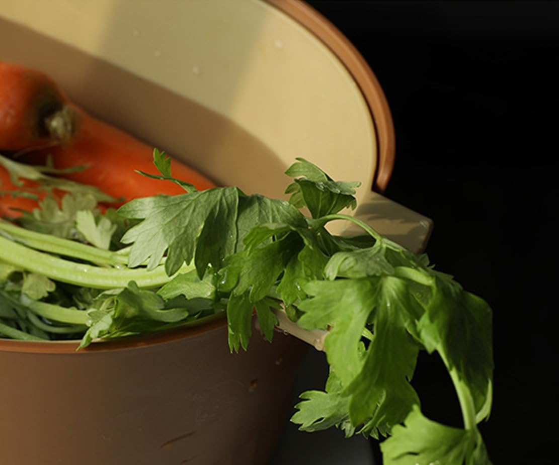 Kitchen Washbas Food Strainer Drain Basket Rotating Drainer Double-Layer Basin Vegetable Fruit Washing Strainer - PuriLite