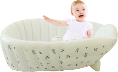 Baby Tubs - Inflatable Toddler Shower Tub - Adjustable Foldable Bathing Support Seat Bathroom Accessories for Beach Pool Outdoor Camping Travel - PuriLite