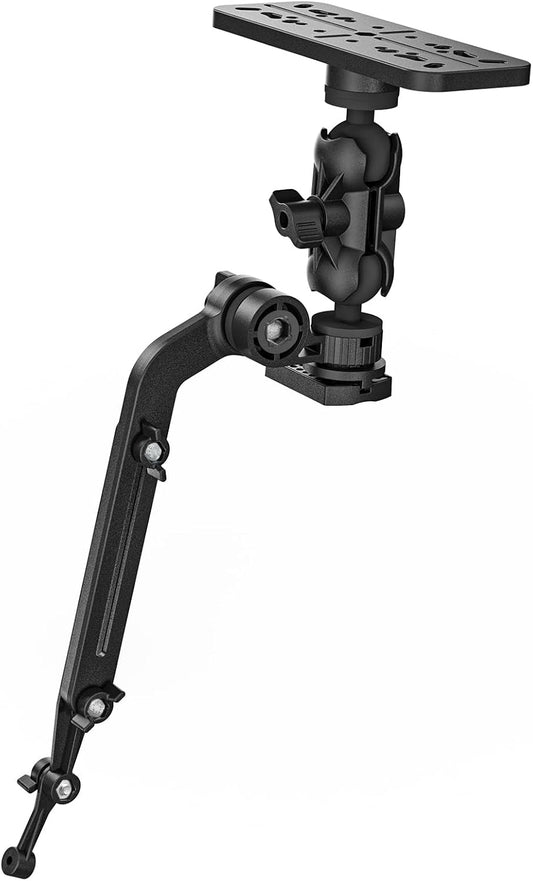 EDSRDPLT Universal Kayak Fish Finder Mount with Transducer Arm Adjustable 9–14” Tool-Free Rail Installation – Fish Finder Bracket for Kayaks, SUPs & Small Boats - PuriLite