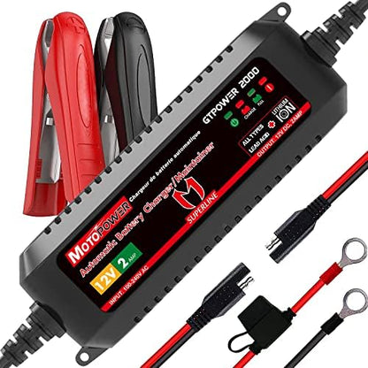 MOTOPOWER MP00205A 12V 800mA Fully Automatic Battery Charger/Maintainer - PuriLite