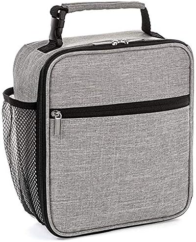 Insulated Lunch Bag, Leakproof Portable Lunch Box for Women Men Boys Girls, Large Capacity Cooler Bag with Handle and Bottle Pocket for Office School Camping Hiking Outdoor Beach Picnic (Black) - PuriLite