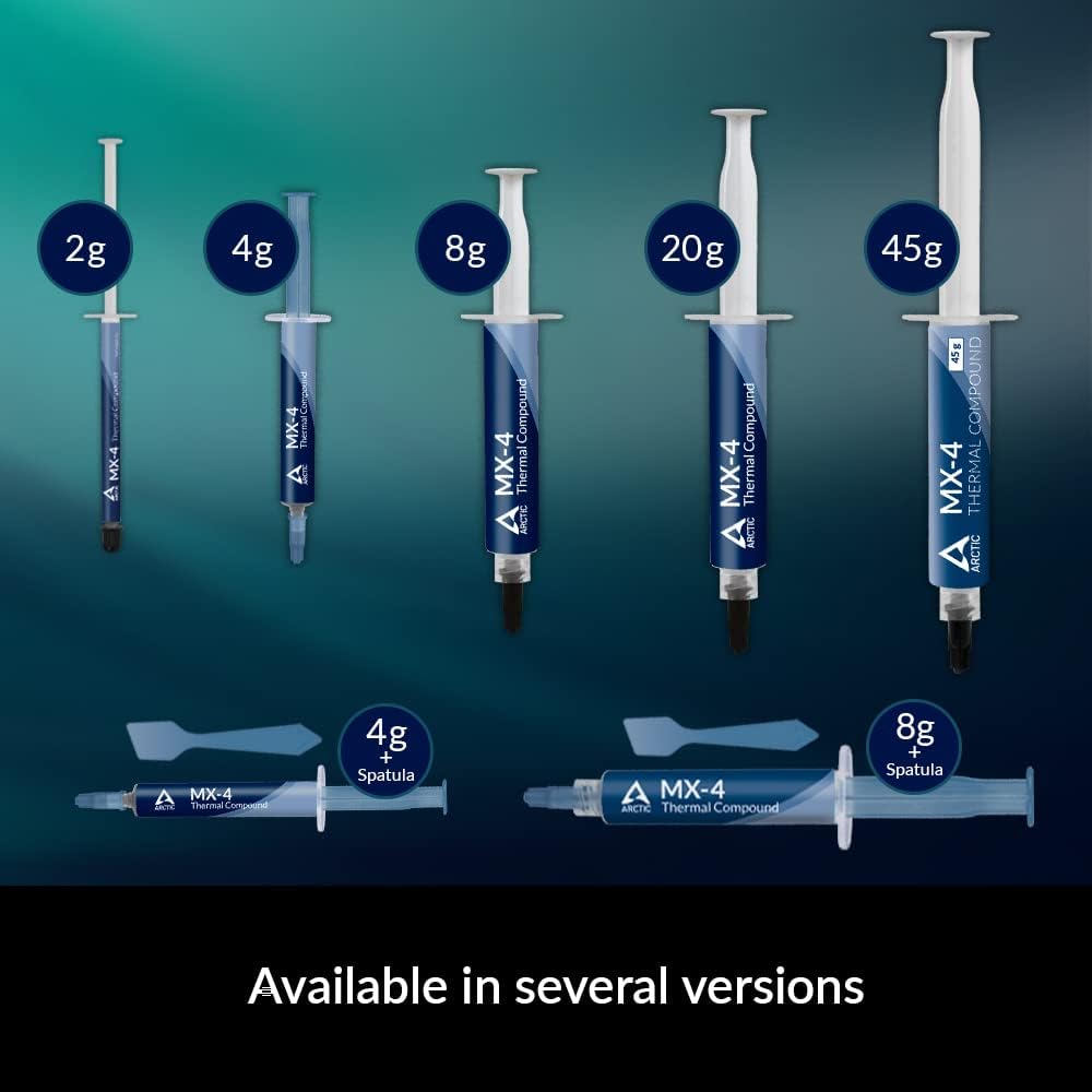 ARCTIC MX-4 (incl. Spatula, 4 g) - Premium Performance Thermal Paste for All Processors (CPU, GPU - PC, PS4, Xbox), Very high Thermal Conductivity, Long Durability, Safe Application, Non-Conductive - PuriLite