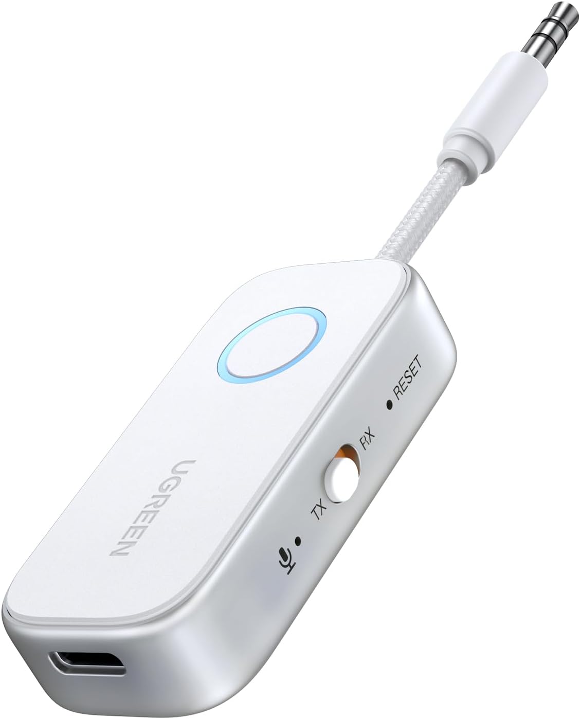UGREEN 2 in 1 Bluetooth Transmitter and Receiver for Airplane Bleutooth 5.4 Audio Adapter with 3.5mm Aux Jack Compatible with Car, TV, Stereo System, Bluetooth Audio Splitter for Airpods Headphones - PuriLite