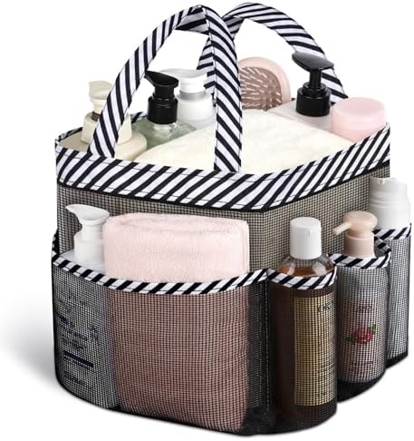 Attmu Mesh Shower Caddy Portable for College Dorm Room Essentials with 8 Pockets, Hanging Shower Caddy Basket Tote Bag Toiletry Accessories for Bathroom - PuriLite