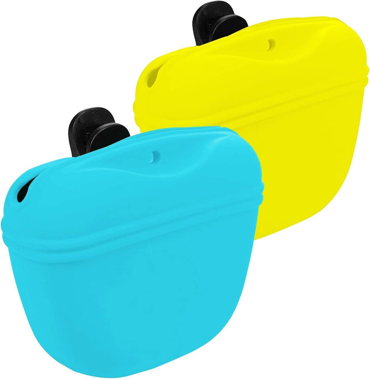 Silicone Dog Treat Pouch 2pcs, MGKSHADOW Treat Pouch Dog Training with Clip and Magnetic Closure, Dog Treat Bag for Dog Walks (Grey & Black) - PuriLite