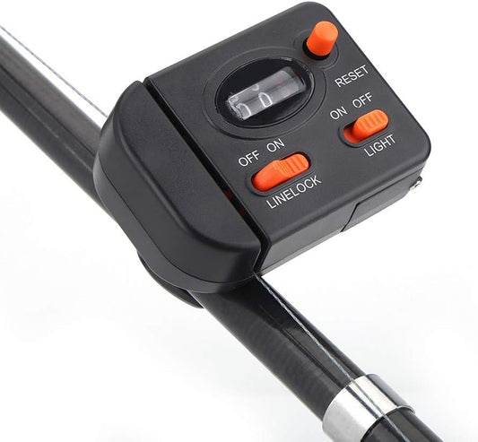 Fishing Line Counter, Professional Clip on Rod Fishing Line Counter, Depth Finder Digital Diaplay 99m for Ice Fishing Sea Fishing Kayak Fishing Boat Fishing - PuriLite