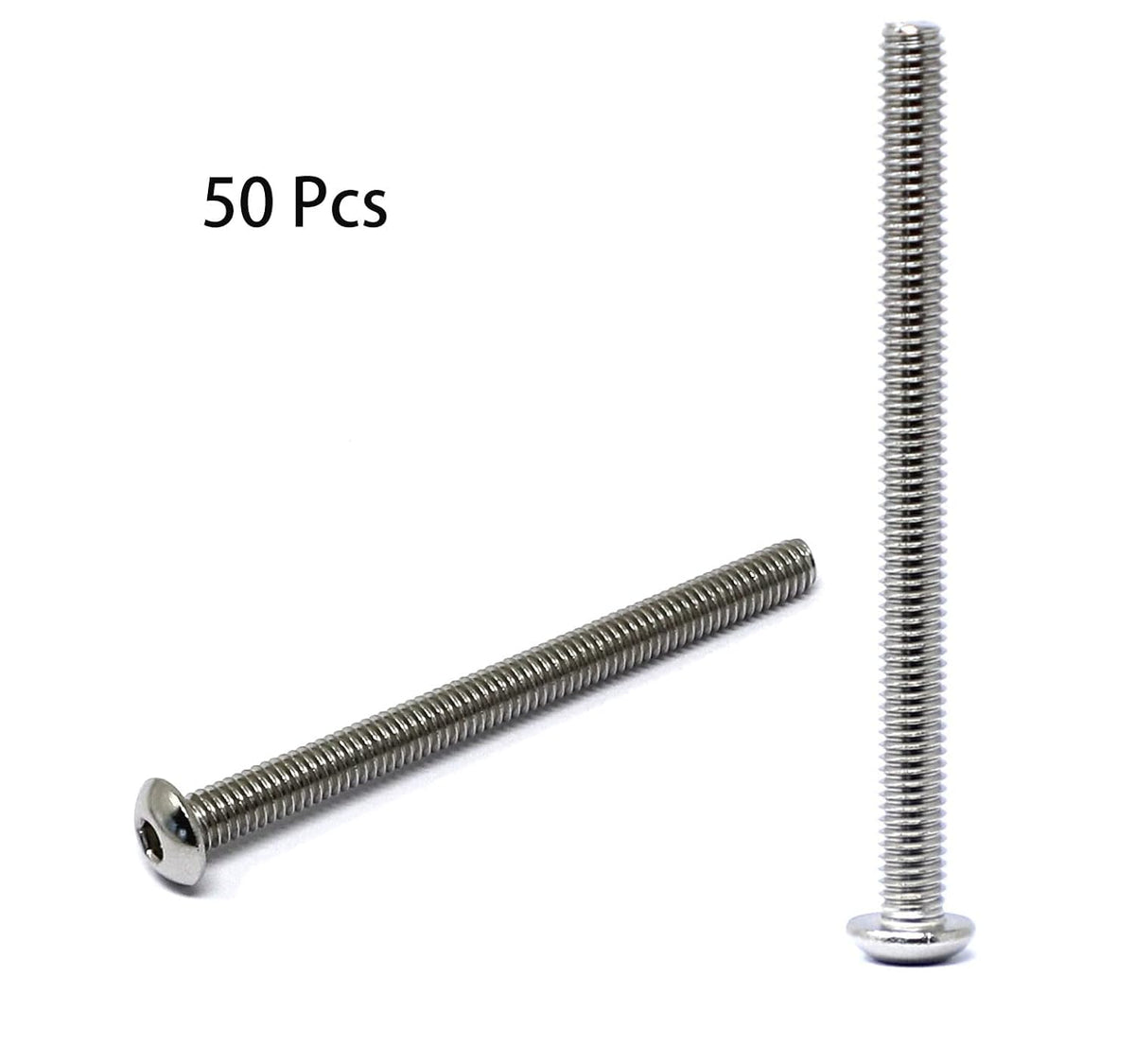 iexcell 50 Pcs M6 x 20mm Thread Pitch 1 mm Stainless Steel 304 Hex Socket Button Head Cap Screws Bolts Kit - PuriLite