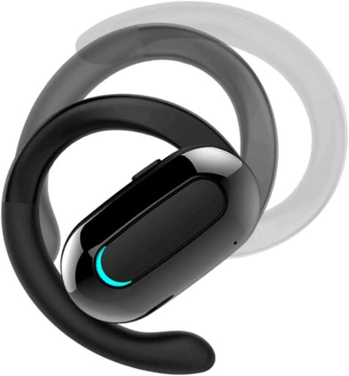 Open Ear Headphone,5.3 Bluetooth Headset for Cell Phones Wireless Earpiece Single Headset 15Hrs Talking with Noise Cancelling Mic Handsfree Earbud for iPhone Android Laptop Trucker Driver(Black) - PuriLite