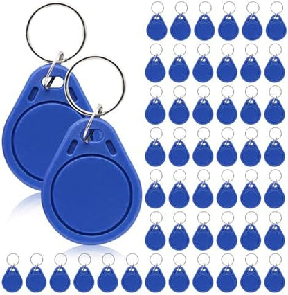 RFID Key Fobs 125KHz 50 PCS, T5577 Proximity ID Tag Rewritable Keypad Card Door Lock Entry Access Control System Fob Tag Wholesale (Black) - PuriLite