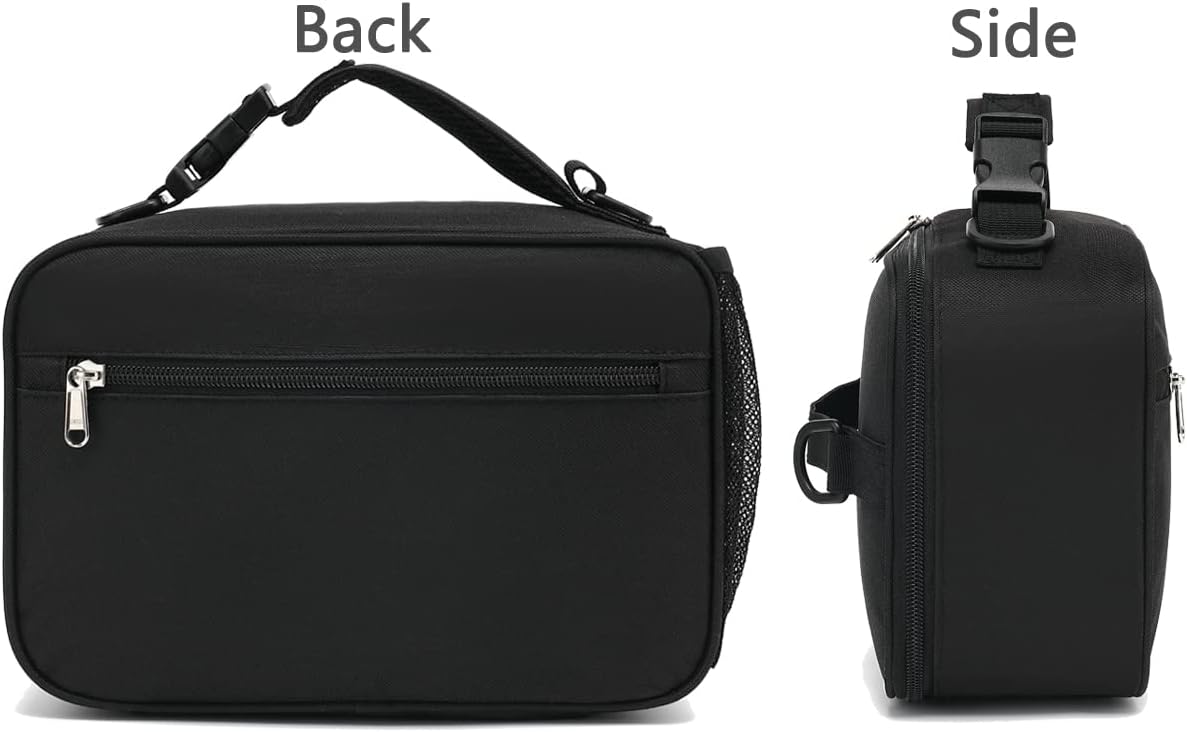 FlowFly Kids Lunch Box Insulated Soft Bag Mini Cooler Back to School Thermal Meal Tote Kit for Girls, Boys, Black - PuriLite