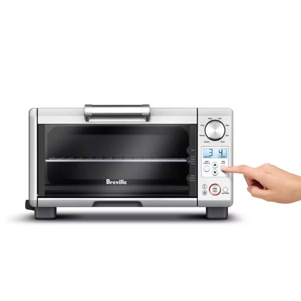 Breville 1800W Mini Smart Toaster Oven Stainless Steel BOV450XL: Countertop, 4-Slice, Dual Rack, Auto Shut-Off - PuriLite