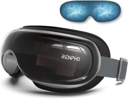 RENPHO Eyeris 3 Heated Eye Mask with Cooling Gel Pad – Rechargeable Eye Relaxation Device with Voice Control, Bluetooth Music & Adjustable Fit