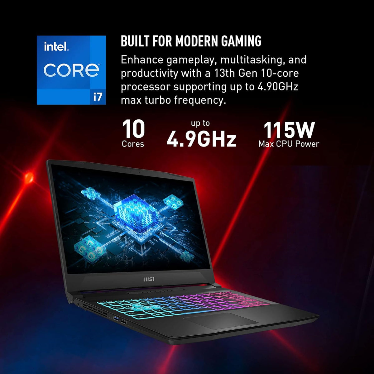 MSI Katana 15 15.6” 165Hz QHD Gaming Laptop: Intel Core i7-13620H, NVIDIA Geforce RTX 4070, 16GB DDR5, 1TB NVMe SSD, Cooler Boost 5, Win 11: Black B13VGK-2000US - PuriLite