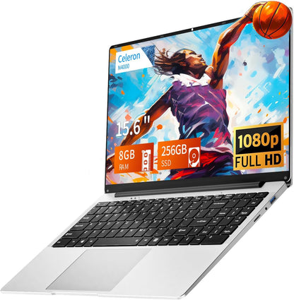 Gaming Laptop,15.6 inch Traditional Laptops N4000, Laptop with 8 GB RAM, 256 GB SSD, Slim Light Netbook WiFi5 Mini-HDMI 180 Angle Opening BT5.0, USB3.0, Thin and Light Laptop For Student Business Work - PuriLite