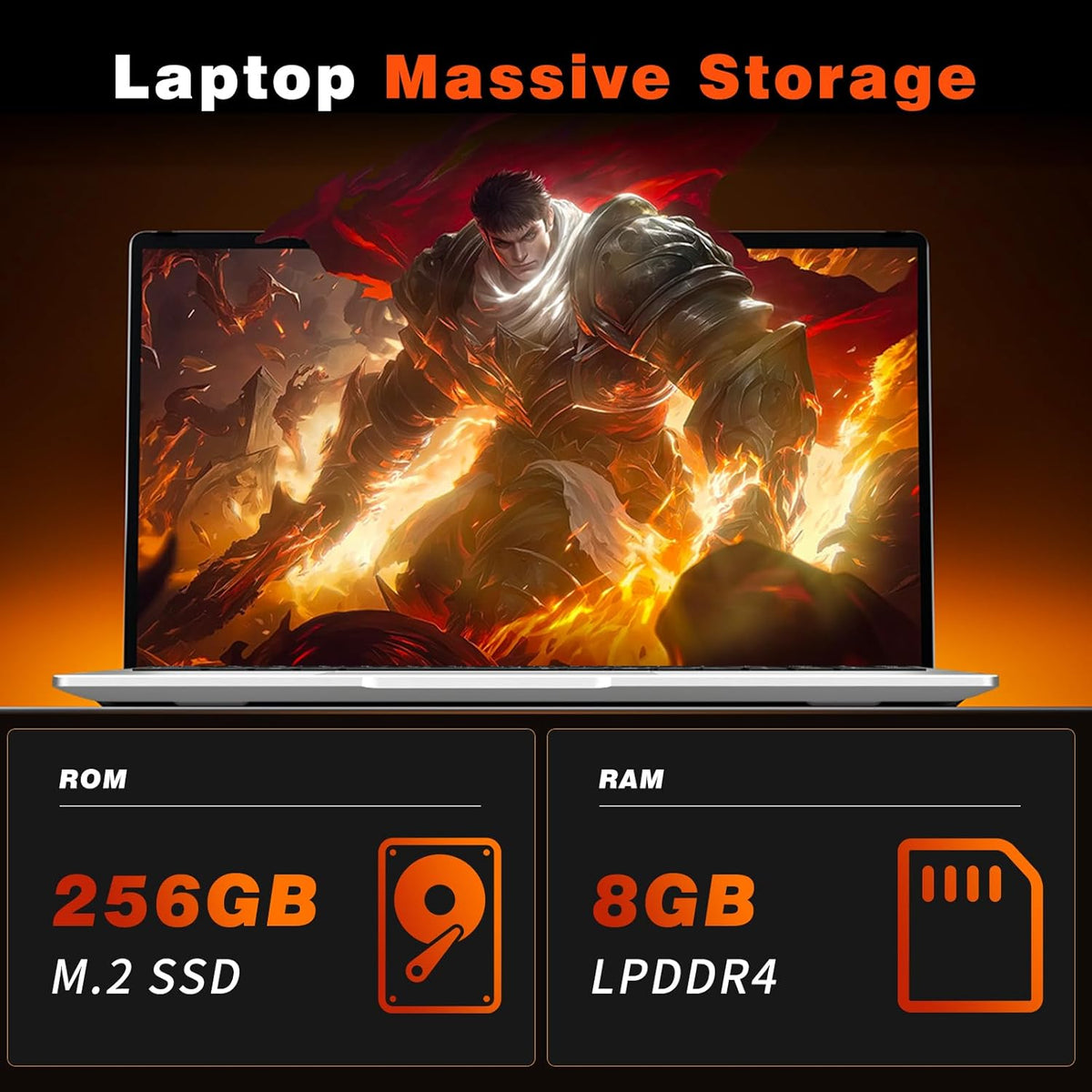 Gaming Laptop,15.6 inch Traditional Laptops N4000, Laptop with 8 GB RAM, 256 GB SSD, Slim Light Netbook WiFi5 Mini-HDMI 180 Angle Opening BT5.0, USB3.0, Thin and Light Laptop For Student Business Work - PuriLite