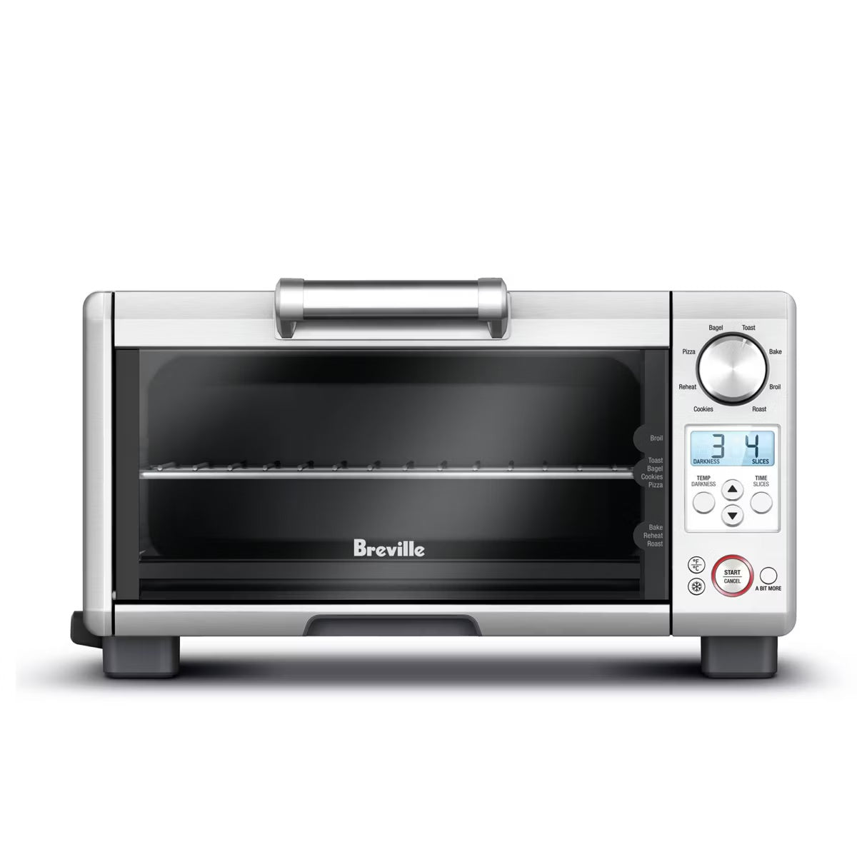 Breville 1800W Mini Smart Toaster Oven Stainless Steel BOV450XL: Countertop, 4-Slice, Dual Rack, Auto Shut-Off - PuriLite