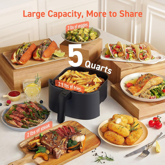 COSORI Air Fryer 5Qt(4.7L), 9-In-1 Less Oil Airfryer Oven, UP to 450℉, Quiet Operation, 30 Exclusive Recipes, Nonstick Basket, Compact, Dishwasher Safe - PuriLite