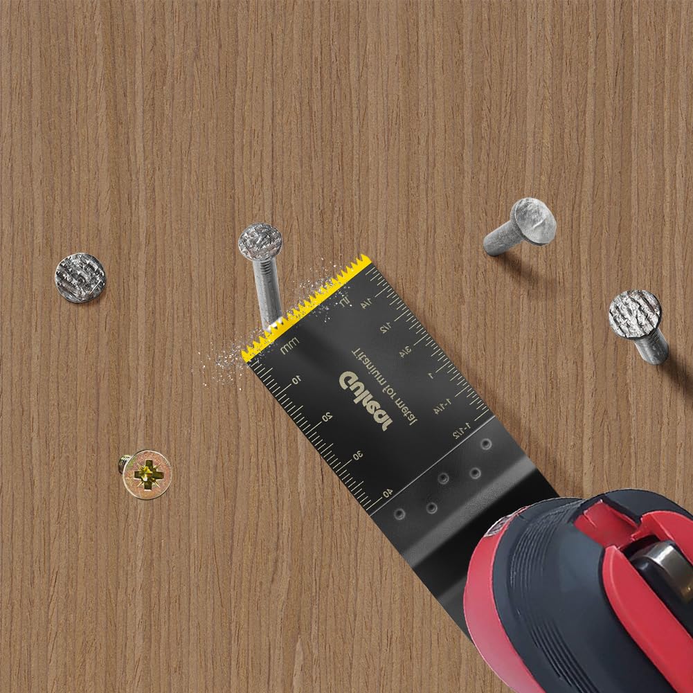 50PCS Universal Oscillating Tool Oscillating Saw Blades, Include 5PCS Titanium Oscillating Multitool Blades for Metal and Hard Material, Quick Release Multi Tool Blades Fits Most Models The Market - PuriLite