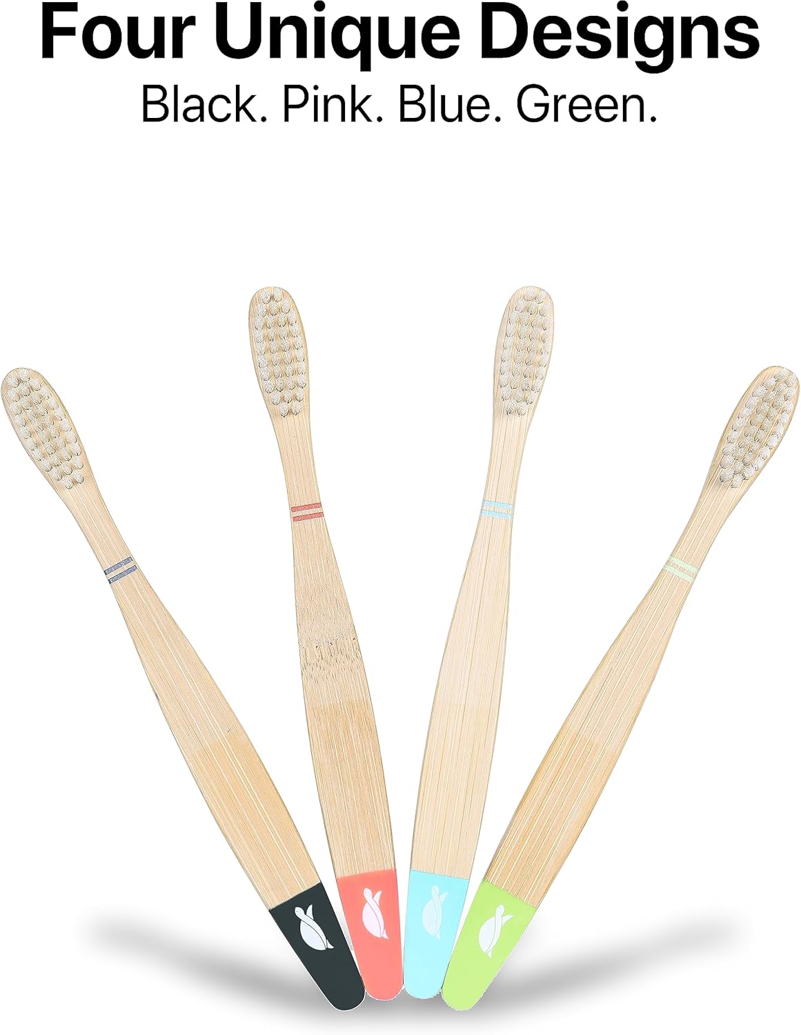 SeaTurtle Plant-Based Bristles, Bamboo Toothbrushes, Soft Natural Toothbrush for Kids (4 Pack) - PuriLite