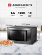 TOSHIBA ML-EM45P(BS) Countertop Microwave Oven with Smart Sensor and Position Memory Turntable, Memory Function, 1.6 Cu.ft with 13.6 inch Removable Turntable, Black Stainless Steel, 1200W - PuriLite