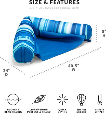 Big Joe Noodle Sling, No Inflation Needed, Pool Float with Armrests, Quick Draining Fabric, Cup Holder - PuriLite