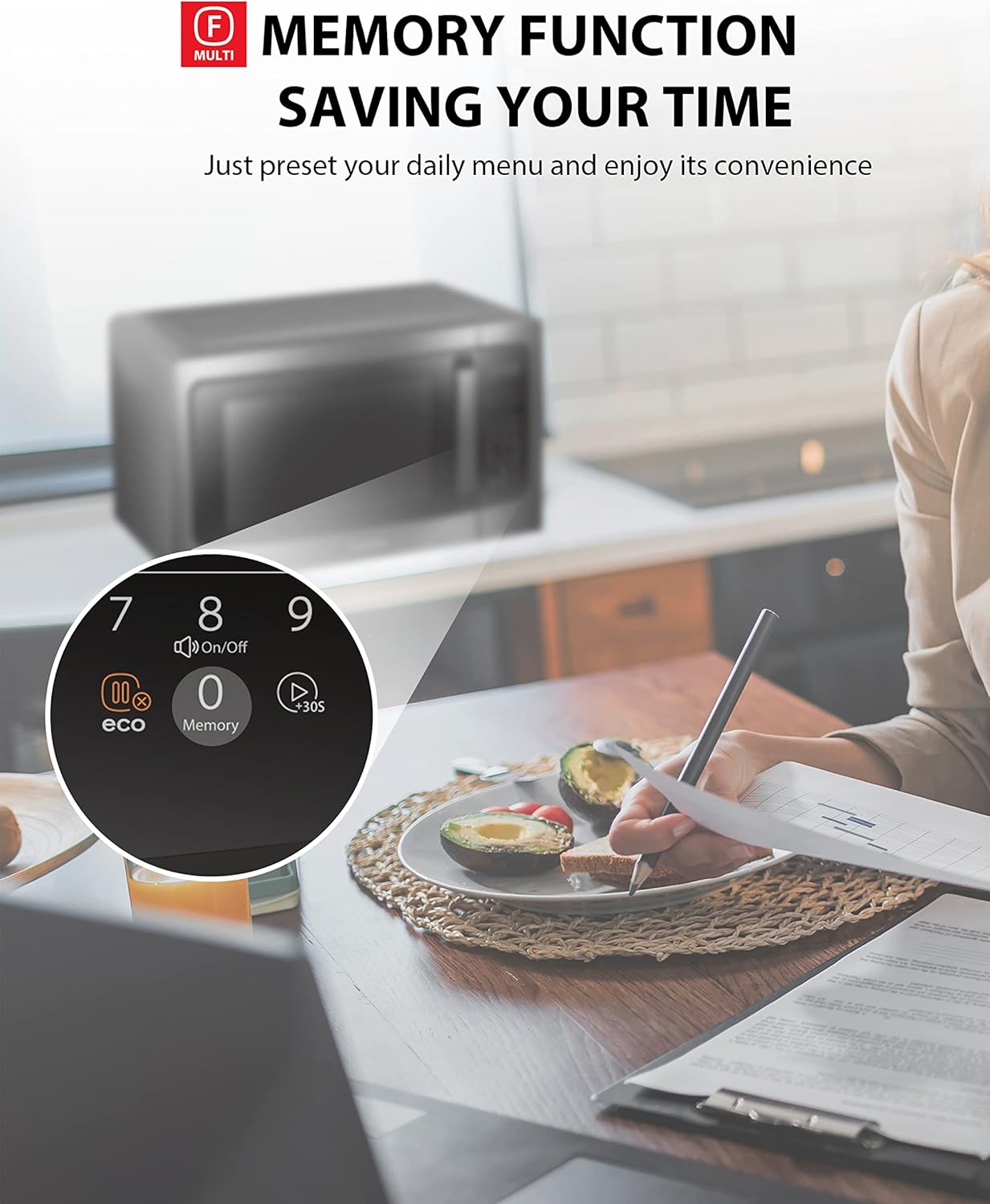 TOSHIBA ML-EM45P(BS) Countertop Microwave Oven with Smart Sensor and Position Memory Turntable, Memory Function, 1.6 Cu.ft with 13.6 inch Removable Turntable, Black Stainless Steel, 1200W - PuriLite