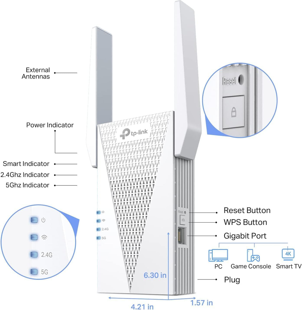 TP-Link AX3000 WiFi 6 Range Extender WiFi Booster (RE715X) – Dual-Band up to 3 Gbps, EasyMesh Compatible, OneMesh, Gigabit Port, Smart Signal Indicator, WPS Setup, WPA3 Security