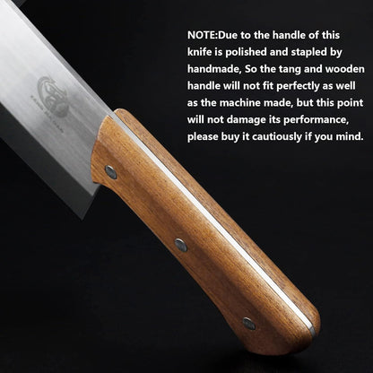 Meat Cleaver - 7'' Heavy Duty Butcher Knife Meat Chopper Bone Cutting Knife - High Carbon German Stainless Steel - Pearwood Handle for Home Kitchen and Restaurant - ZENG JIA DAO - PuriLite