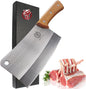 Meat Cleaver - 7'' Heavy Duty Butcher Knife Meat Chopper Bone Cutting Knife - High Carbon German Stainless Steel - Pearwood Handle for Home Kitchen and Restaurant - ZENG JIA DAO - PuriLite
