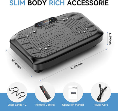 Vibration Plate Exercise Machine – 199-Speed Adjustable Vibration Platform with Bluetooth, LED Display & Resistance Bands – 450 lb Capacity - PuriLite