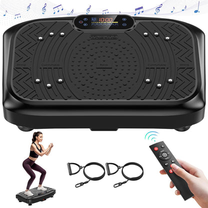 Vibration Plate Exercise Machine – 199-Speed Adjustable Vibration Platform with Bluetooth, LED Display & Resistance Bands – 450 lb Capacity - PuriLite