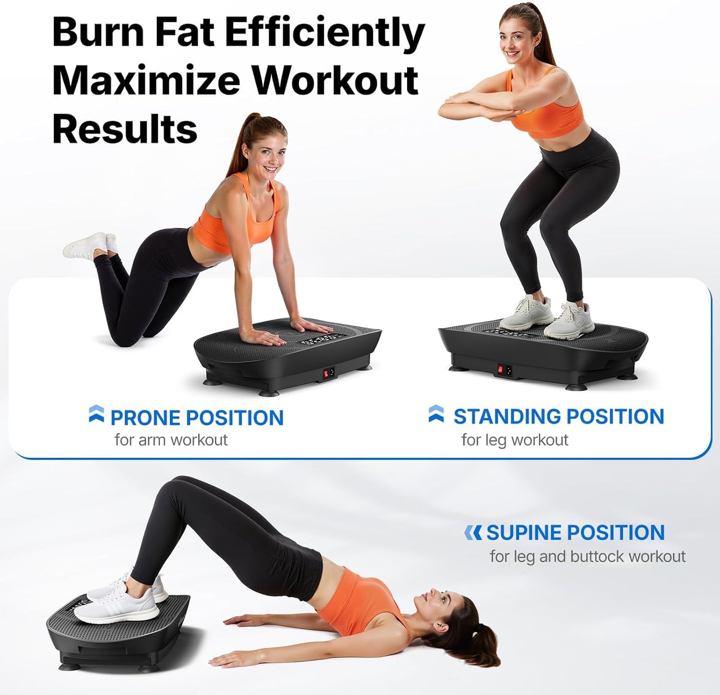 Slim Vibration Plate Exercise Machine – Home Workout Vibration Platform with LED Calorie Tracking - PuriLite