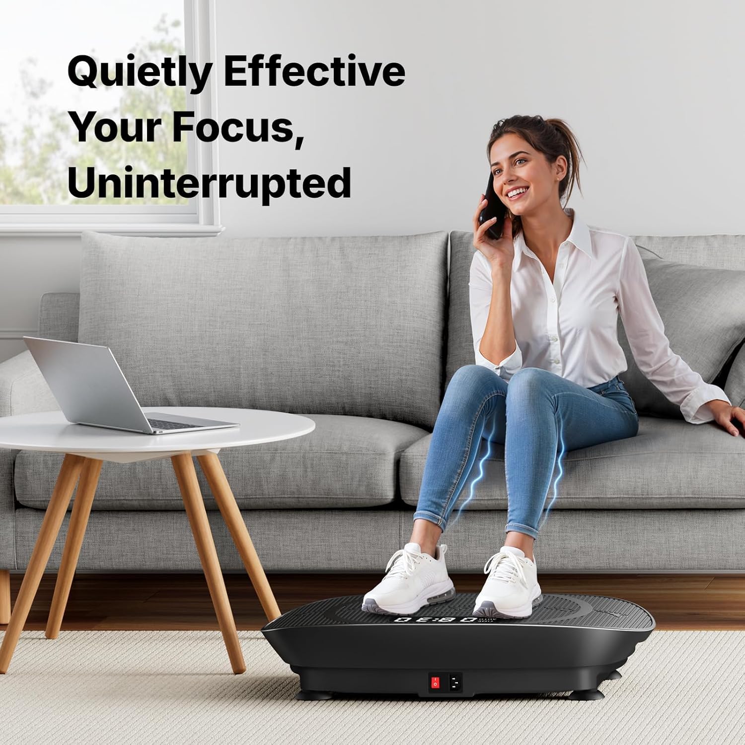 Slim Vibration Plate Exercise Machine – Home Workout Vibration Platform with LED Calorie Tracking - PuriLite