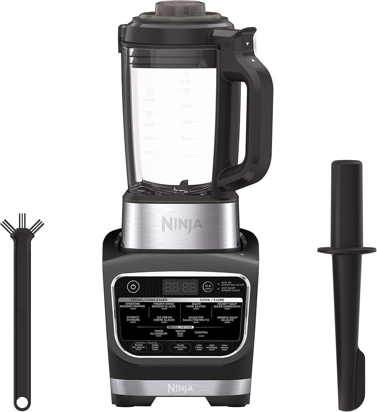 Ninja HB150C, Foodi Cold & Hot Blender with Precision Heating Element, 64oz Glass Pitcher, Black, 1400W (Canadian Version) - PuriLite
