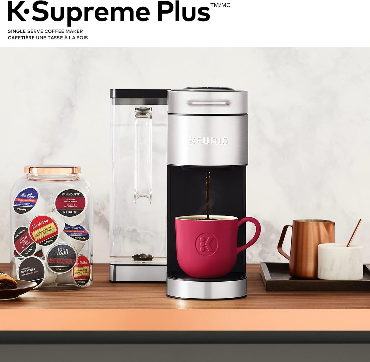 Keurig K-Supreme Plus Single Serve K-Cup Pod Coffee Maker, With Stainless Steel And MultiStream Technology, Silver - PuriLite