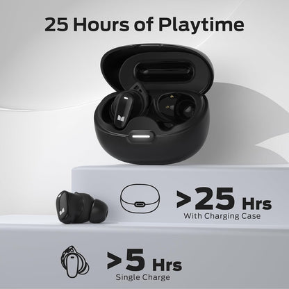 Monster N-Lite 206 - Wireless Earbuds with Bluetooth 5.4, 25H Playtime, IPX6 Waterproof, USB-C Fast Charging - PuriLite
