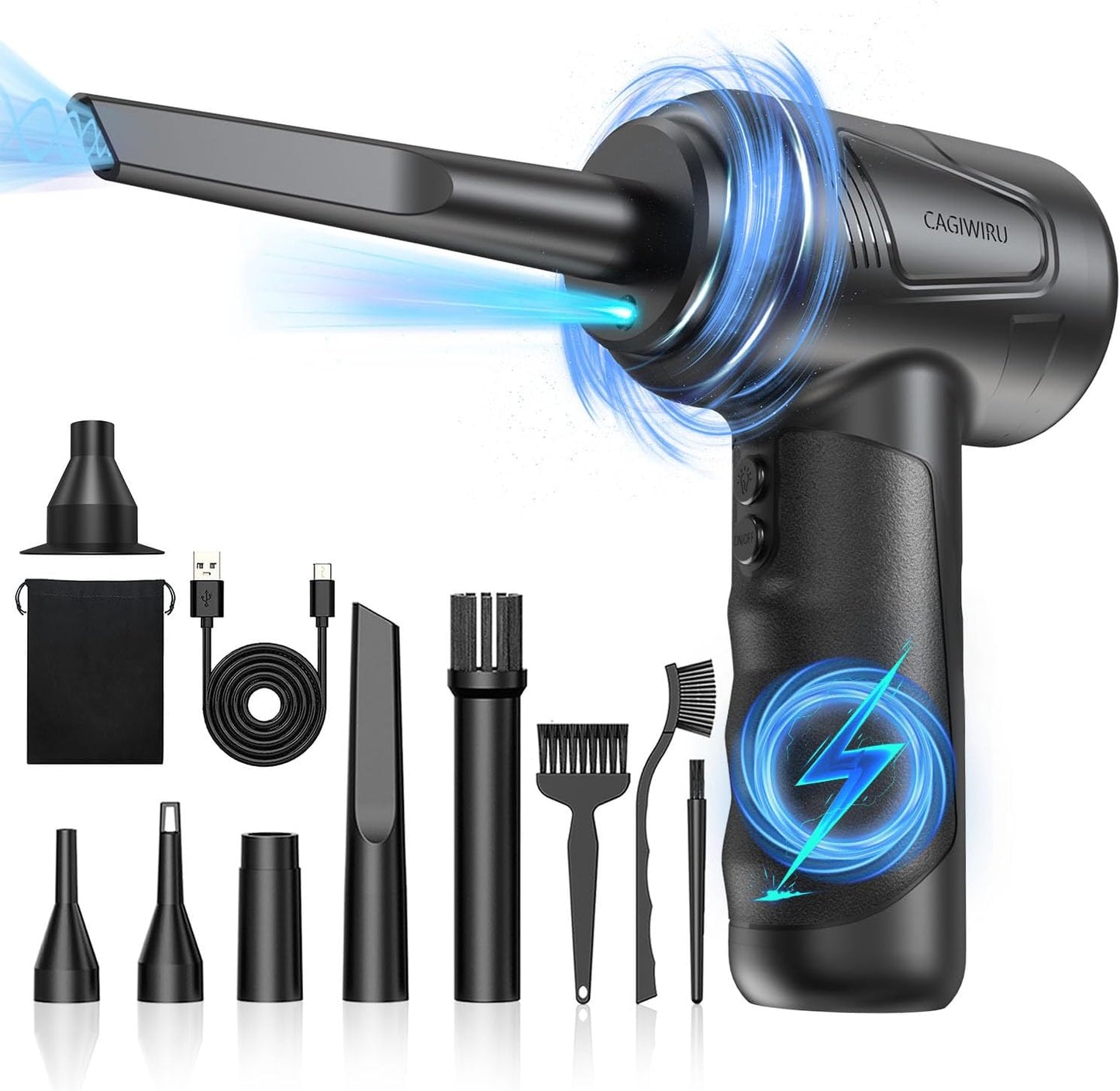 Compressed air Duster, Electric air Duster，Keyboard Cleaner for Office - no Canned air Duster - Reusable - Good Replacement for Compressed Air Can - Cordless Air Duster 7500mAh (‎GG09) - PuriLite
