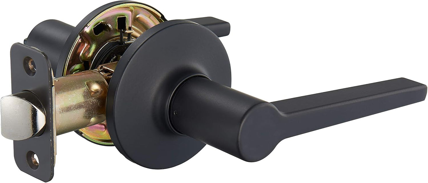 Amazon Basics Manchester Door Lever - Passage - Matte Black, 1-Pack - PuriLite