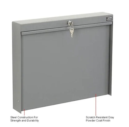 Global Industrial™ Wall Mounted Fold Down Shop Desk, 20"W x 3-3/8"D, Gray - PuriLite