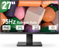 KOORUI 27 Inch Full HD (1920 x 1080) Monitor, 75Hz 5ms IPS Gaming Office Computer Monitor,HDMI,VGA & Audio Port, Tilt Adjustable, VESA Mountable, 27N1 - PuriLite