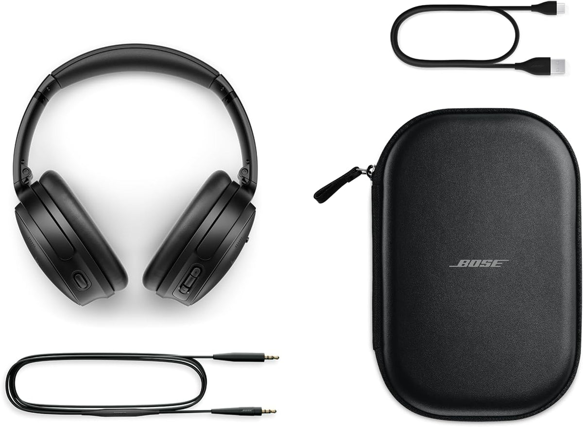 Bose QuietComfort Wireless Noise Cancelling Headphones, Bluetooth Over Ear Headphones with Up to 24 Hours of Battery Life, Black - PuriLite